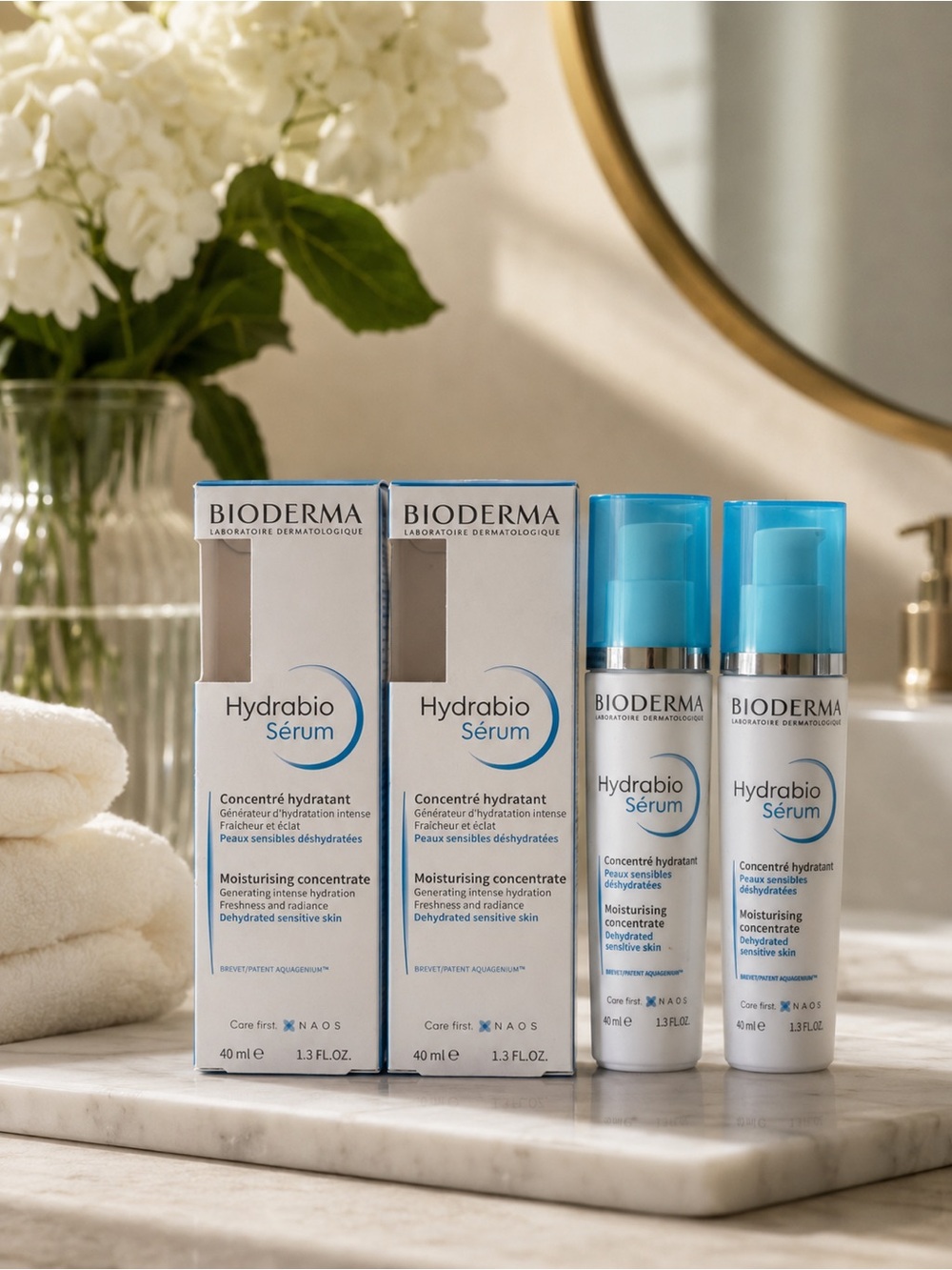 BIODERMA Hydrabio Serum Moisturizing Concentrate 1.3oz 40ml Lot of 2 New Sealed